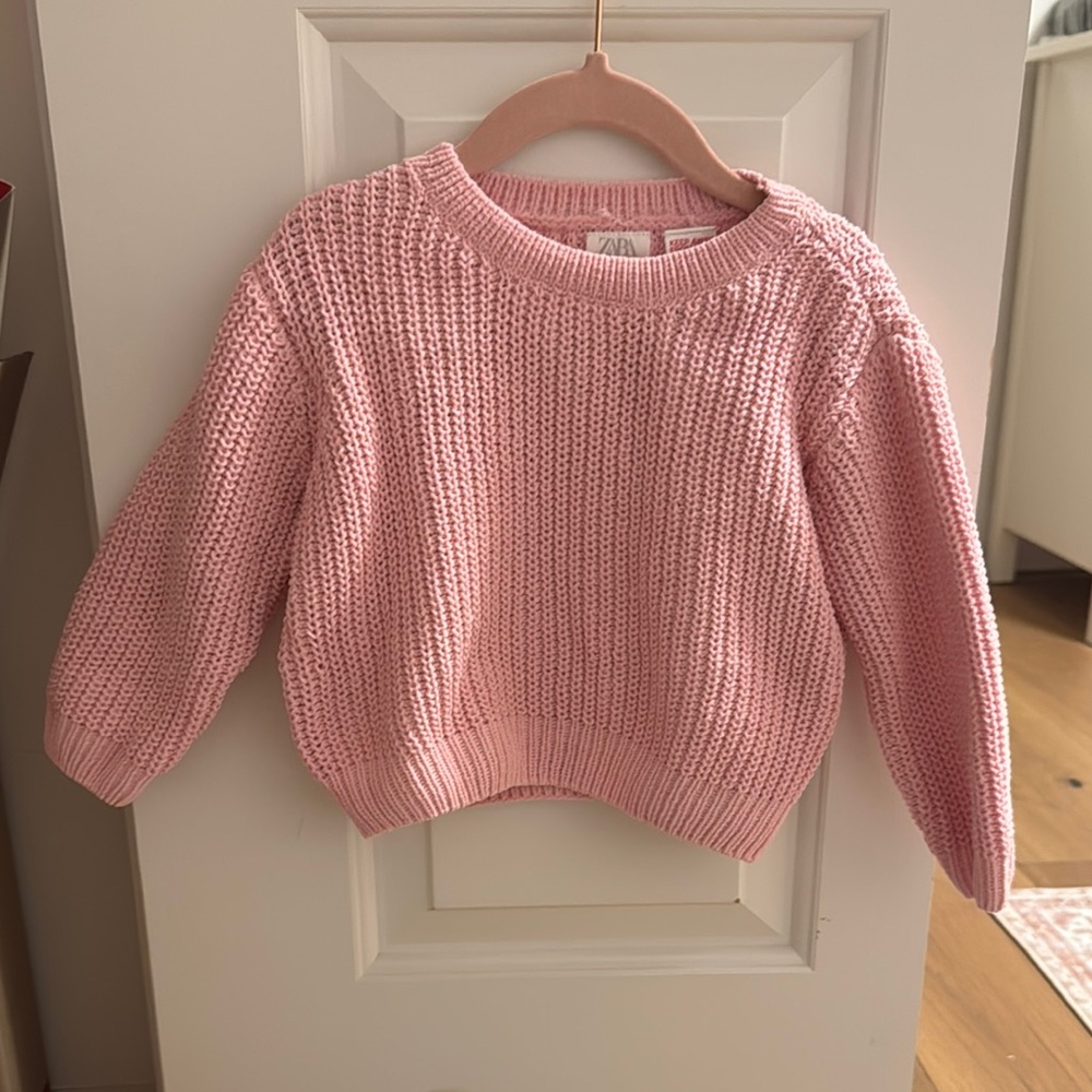 Zara Pink Knit Sweater for girls